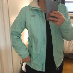 Teal NorthFace Rain Jacket